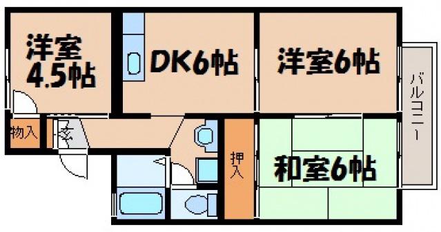 プリメーラ石井城(1SLDK/1階)の間取り写真