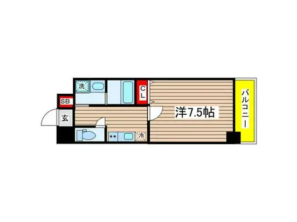 ラルーチェ泉(1K/8階)の間取り写真