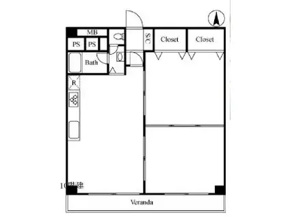 カーサ新宿(2LDK/6階)の間取り写真