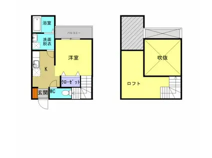 クレスト水前寺(1K/1階)の間取り写真