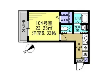 カクタス高砂(1K/1階)の間取り写真