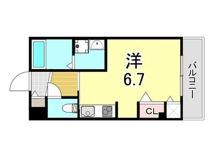 CASA上沢(ワンルーム/2階)の間取り写真