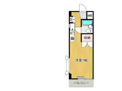 パレット(ワンルーム/3階)の間取り写真