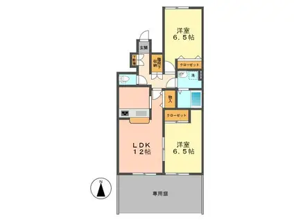 MA RIVE(2LDK/1階)の間取り写真