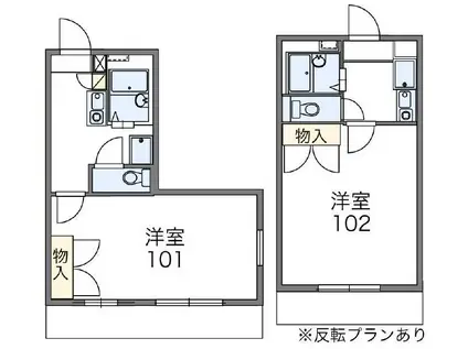 レオパレス50(1K/1階)の間取り写真