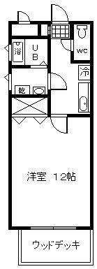 グリーンフィールド(ワンルーム/2階)の間取り写真
