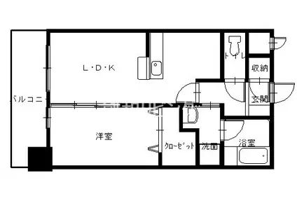 ABITI浜町(1LDK/3階)の間取り写真