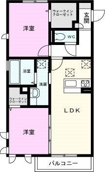 ROI DE LOURS III(2LDK/1階)の間取り写真