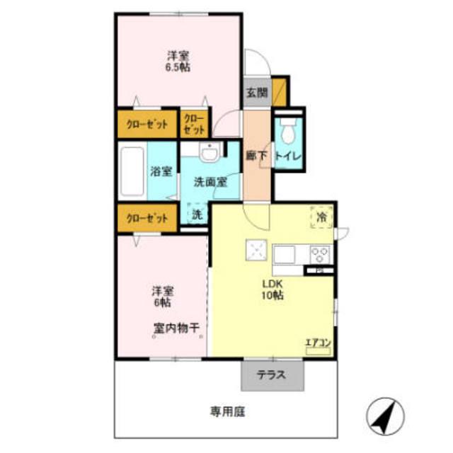 キャトルセゾン伊藤II(2LDK/1階)の間取り写真