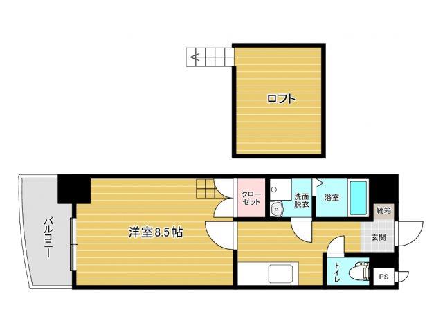 リファレンス門司駅前(1K/8階)の間取り写真