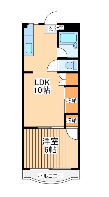 グランドマンション5(1LDK/4階)の間取り写真