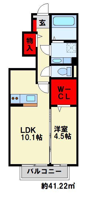 ARIETTA(1LDK/1階)の間取り写真