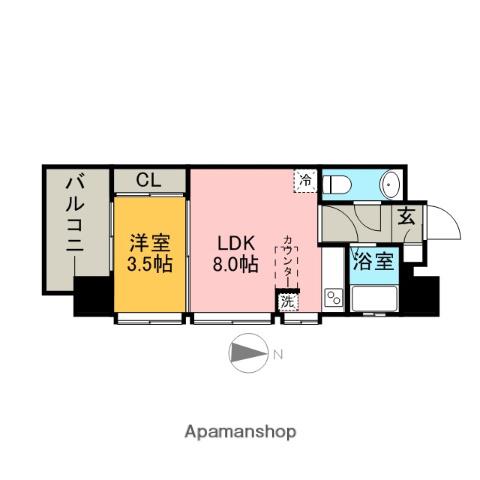 エステート・モア・天神サクセス(1LDK/14階)の間取り写真