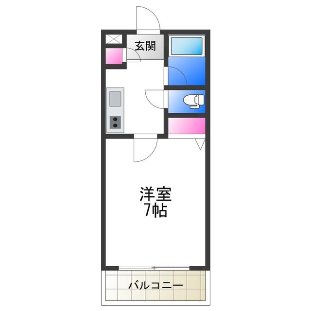 グランエクセル北花田(1K/3階)の間取り写真