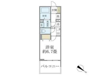 フェルモ横浜桜木町(1K/3階)の間取り写真