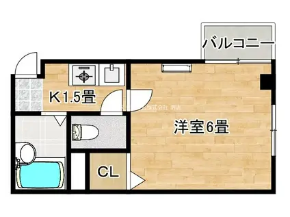 ラピート堺(1K/4階)の間取り写真