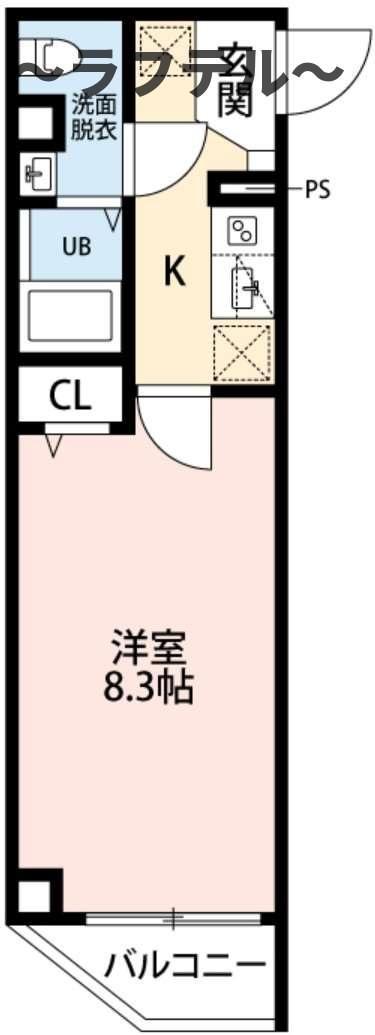 ヒルズ東町(1K/1階)の間取り写真