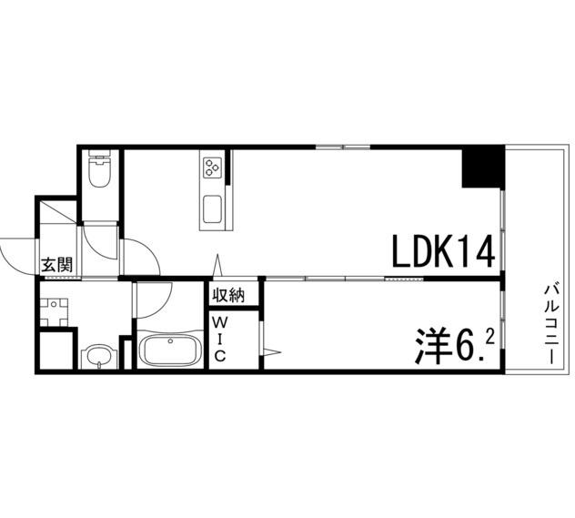 ル・シエル呉服町(1LDK/6階)の間取り写真