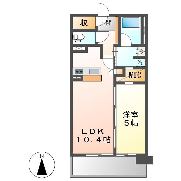 ローレルアイ名駅東(1LDK/9階)の間取り写真