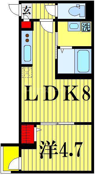 つばめハウス市川(1LDK/3階)の間取り写真