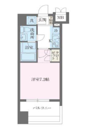 パシフィックレジデンス芝一丁目(1K/1階)の間取り写真