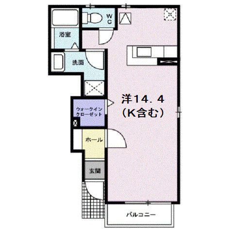 メゾンアルモニー(ワンルーム/1階)の間取り写真