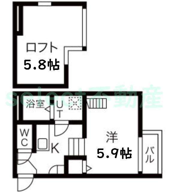 レーヴ・フルール(1K/1階)の間取り写真