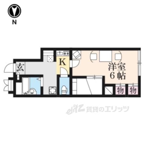 レオパレスMY中山(1K/1階)の間取り写真
