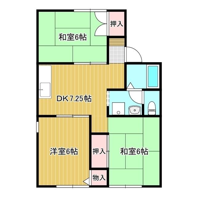 グリーンエステートA(3DK/1階)の間取り写真