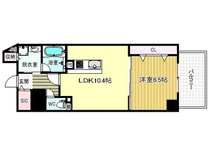 YS COURT東梅田(1LDK/10階)の間取り写真