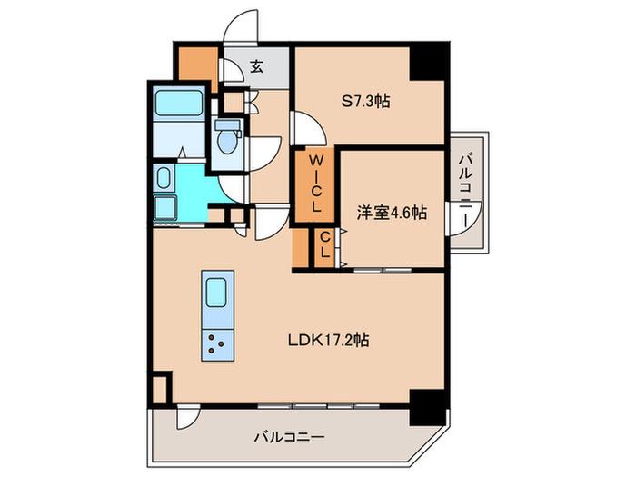 インシグニア渡辺通(1SLDK/5階)の間取り写真