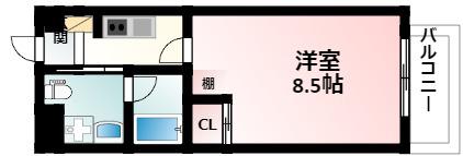 EBYU SHINOSAKA(1K/4階)の間取り写真