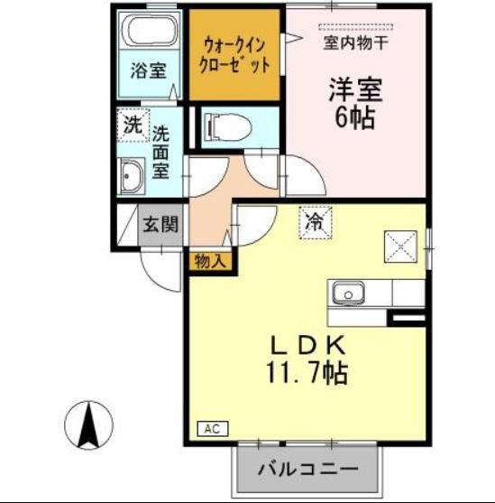 メゾン・ド・TERRA(1LDK/1階)の間取り写真