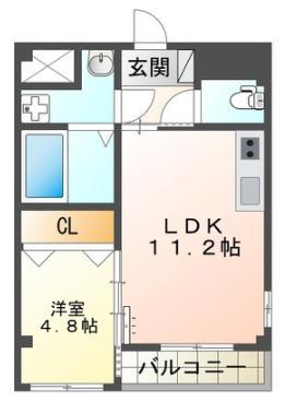 下河原通4丁目(1LDK/2階)の間取り写真