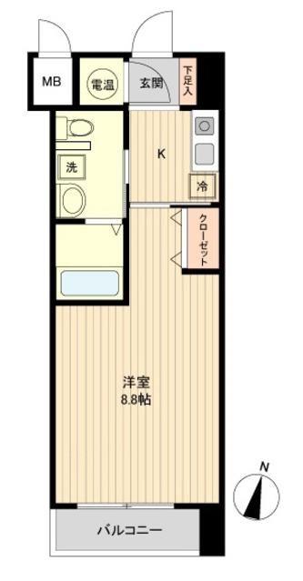 アントラ立町(1K/2階)の間取り写真