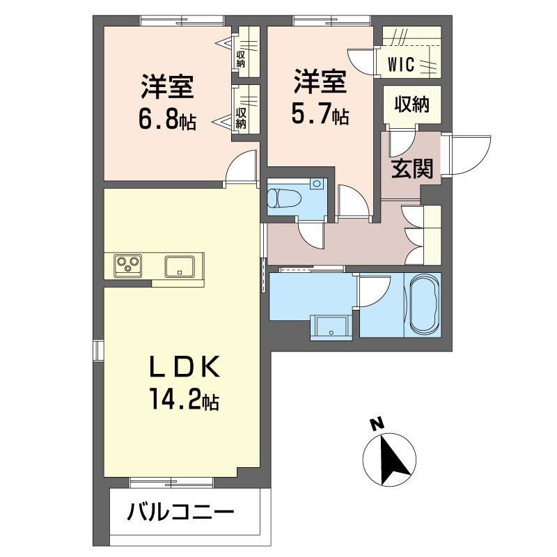 グラン セノーテ(2LDK/1階)の間取り写真
