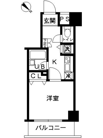 スカイコート富士見台(1K/3階)の間取り写真