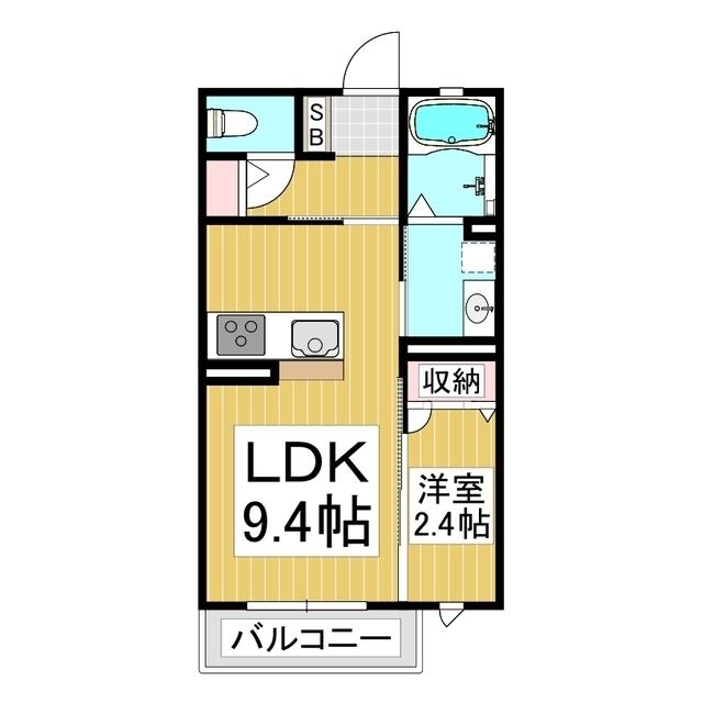 コンフォーティア稲田(1LDK/2階)の間取り写真
