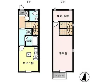 シャルム平佐(1DK/1階)の間取り写真