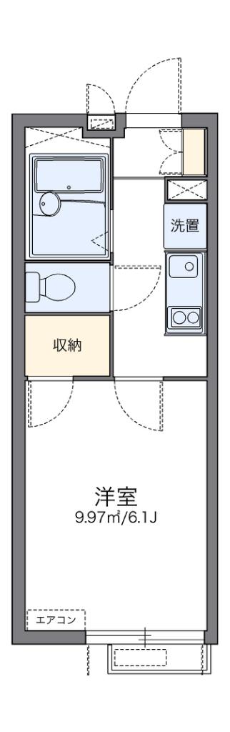 レオパレスシード石川台(1K/2階)の間取り写真