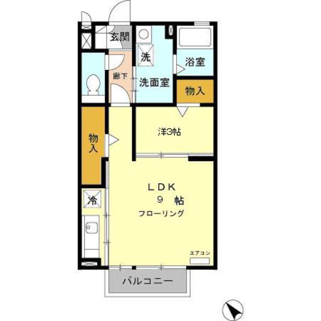 アドミラーブル(1LDK/2階)の間取り写真