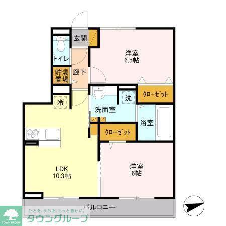 フォレストI(2LDK/3階)の間取り写真