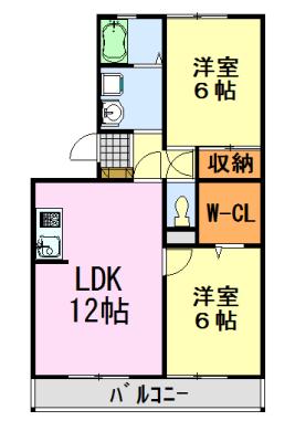 パンプキンハウス(2LDK/2階)の間取り写真