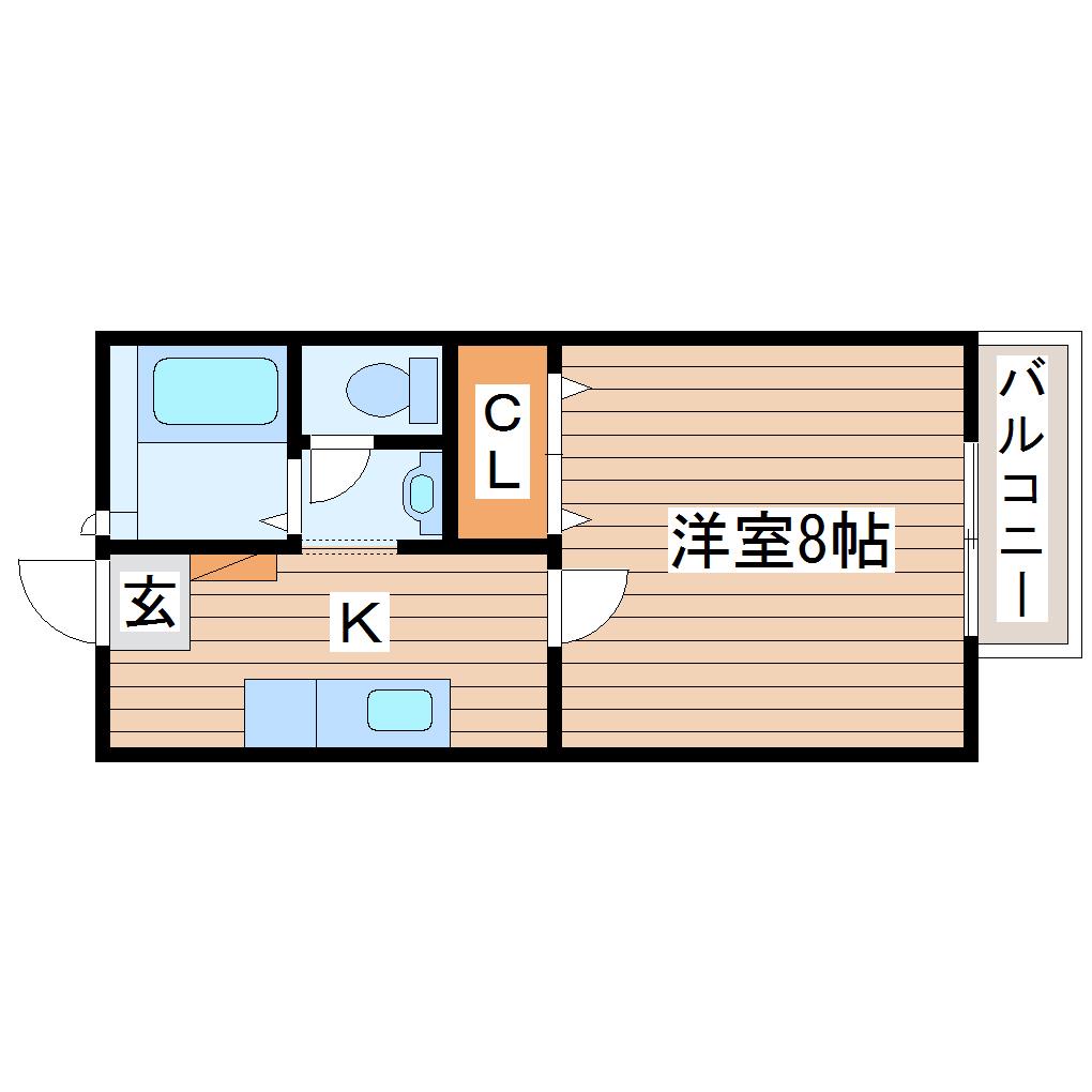 TOMO新寺(1K/2階)の間取り写真