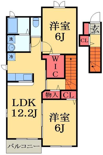 プラティ・コドンII(2LDK/2階)の間取り写真