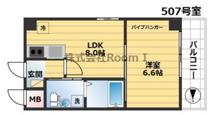 アクシス-E(ワンルーム/5階)の間取り写真