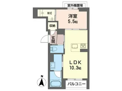 ベルフォーレII(1LDK/4階)の間取り写真