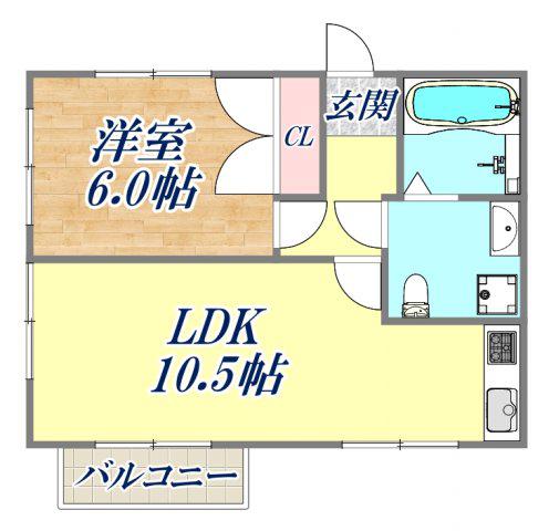 グレイスフル甲東園2(1LDK/1階)の間取り写真