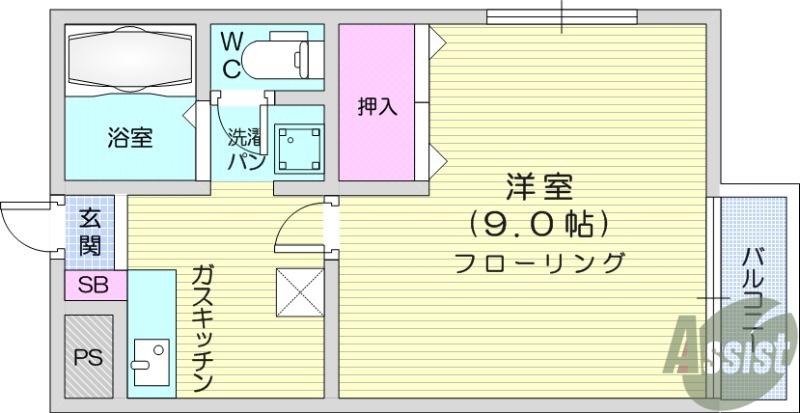 STAY ニュータイプ(1K/2階)の間取り写真