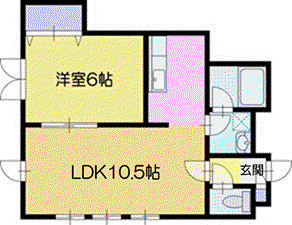 カーサスニップ(1LDK/2階)の間取り写真